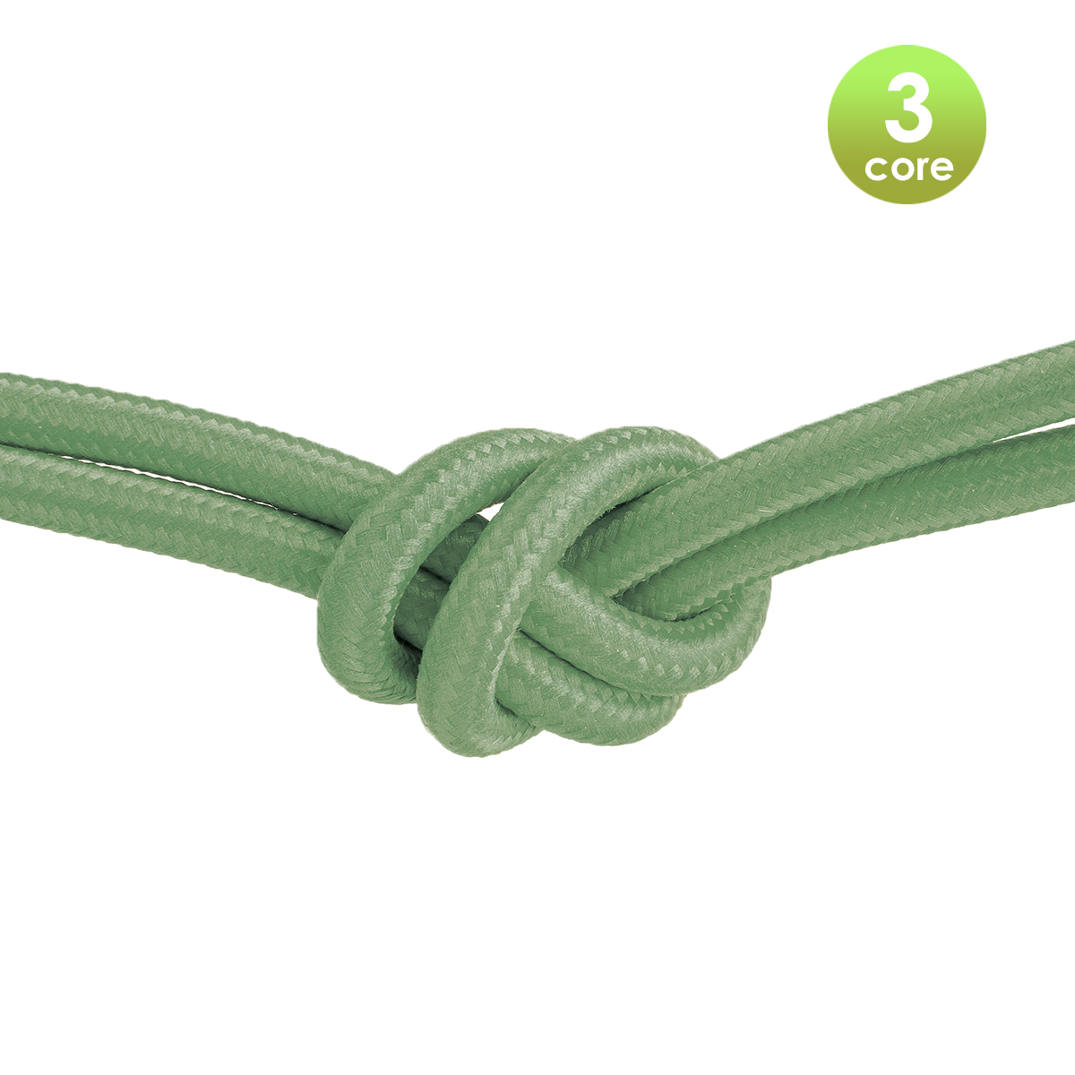 Tangla lighting - TLCB01013GN - 3c - Fabric cable 3 core - in olive green